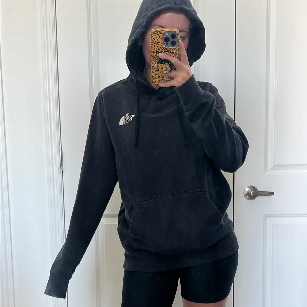 Men's The North Face Black Hoodie with White Logo Tag